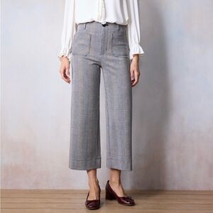 Women’s LC Lauren Conrad Super High Rise Wide Leg Crop Pants Plaid NWT Sz 0